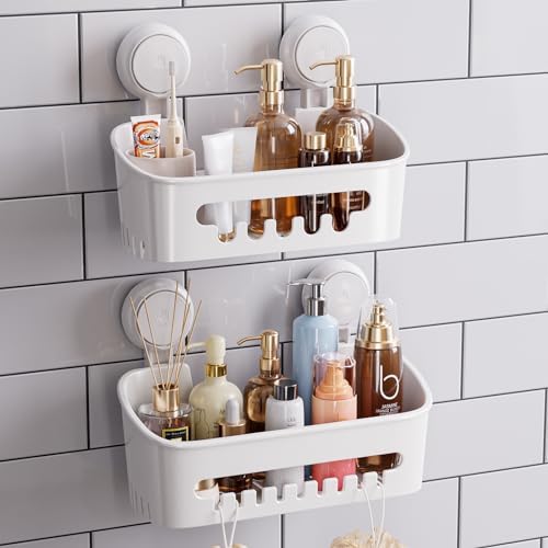 TAILI Shower Caddy Suction Cup, Bathroom Organizer Shelf M&L by TAILI