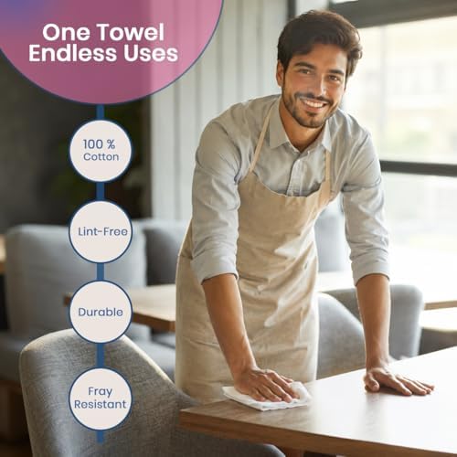Bar Mop Towels Pack of 36 – Bulk Terry Cleaning Rags 16"x19" – Absorbent - Image 7