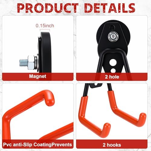 Landhoow 22 Pcs Large Magnetic Hooks Heavy Duty Garage Magnet Hooks Strong - Image 3