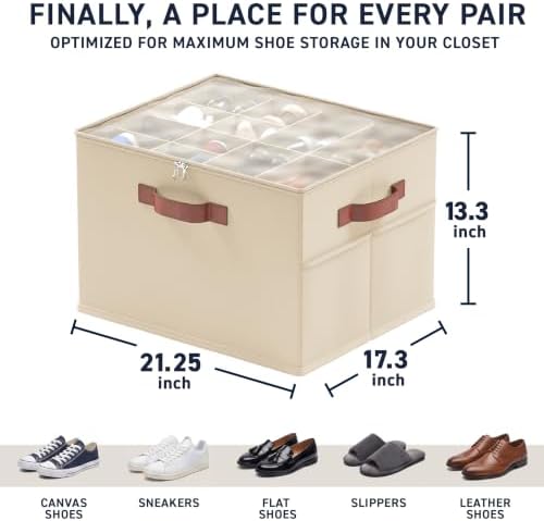 Ornavo Home Linen Large Shoe Storage Organizer Bins 2 Pack - Image 2
