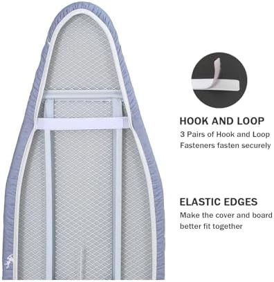 Ironing Board Cover and Pad Standard Size 15 x 54, 3 Pairs of Hook and Loop - Image 4