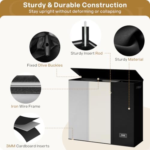 SOLEDI Laundry Hamper 3 section - Image 5