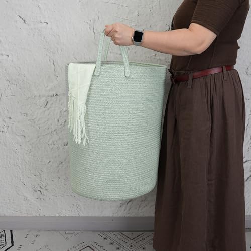 XUANGUO Cotton Rope Laundry Basket Hamper - Image 3