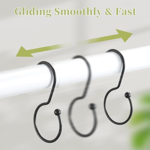 Goowin Shower Curtain Hooks, Anti-Fall S-Shaped Shower Curtain Ring, Decorative - Image 4