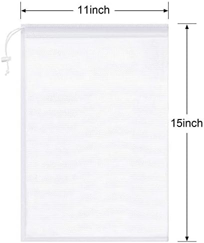 Frienda 6 Pieces Mesh Stuff Sack, 11 x 15 Inch Durable Nylon Mesh Drawstring - Image 6