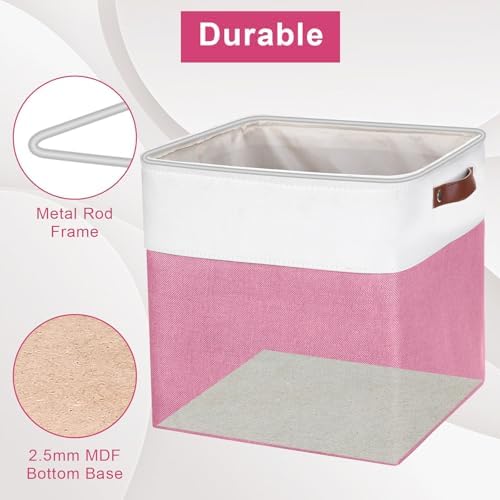 Bagnizer 13x13 Cube Storage Bins, Collapsible Fabric Storage Box, 4 Pack Closet - Image 4