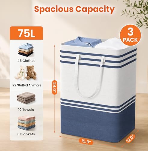 TranquilRelax 3-Pack Laundry Basket, Laundry Hamper - Image 2