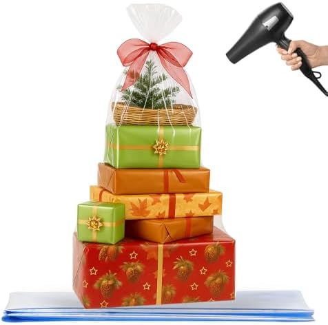 WIKDAY Shrink Wrap Bags for Gift Baskets 10 PCS 40x50 Inches Extra Large by WIKDAY