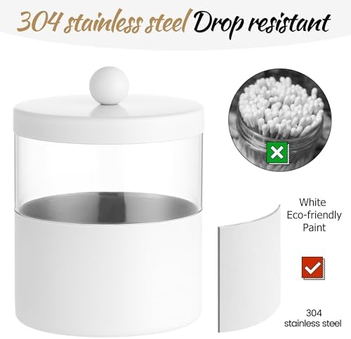 Gaussra White Apothecary Jar, Bathroom Jar - Image 4