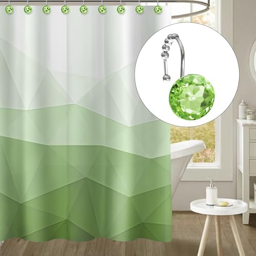Sunlit Luxury Design Round Sage Green Diamond Crystal Gem Bling - Image 3