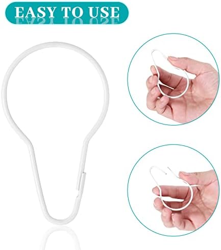 Queekay 60 Pcs Metal Shower Curtain Hooks Reusable Hanging Clips - Image 3