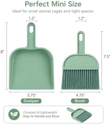 Rypet Mini Dustpan & Brush Set for Small Pet Cage Cleaning – Compact Handheld - Image 2
