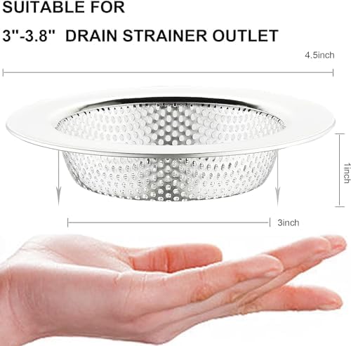 Kitchen Sink Strainer Stainless Steel, LASSHSWA Kitchen Sink Drain Strainer - Image 2