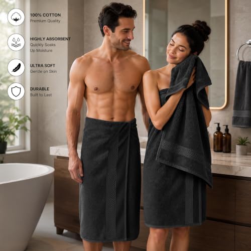 DAN RIVER 600 GSM Cotton Large Bath Towels Set of 4, 27 x 54 Inches - Image 3