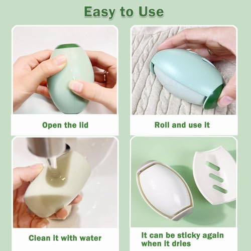 2 Pack Reusable Washable Lint Roller Ball, Compact Mini Travel Lint Remover - Image 5