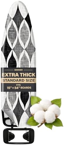 Ironing Board Cover Standard Size 15 x 54 Inch, Scorch and Stain Resistant by seewan