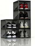 KEFA XL Shoe Storage Box, 6 PACK Shoe Boxes Clear Plastc Stackable Organizer by KEFASTORAGEBOX