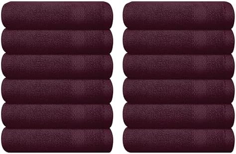 GLAMBURG Ultra Soft 12-Piece Washcloths Set 13x13-100% Ringspun Cotton by GLAMBURG