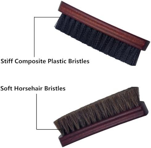 2 Pcs 6" Horsehair Brush and Stiff Bristle Sole Brush - Image 3