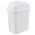 Idotry 1.8 Gallon White Swing Top Garbage Can, Plastic Small Trash Can with Swing Lid, 1 Pack