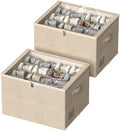 Shoe Organizer for Closet, 2 Pack Foldable Shoe Storage Box by DYWMM