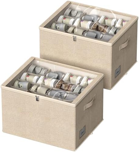 Shoe Organizer for Closet, 2 Pack Foldable Shoe Storage Box by DYWMM