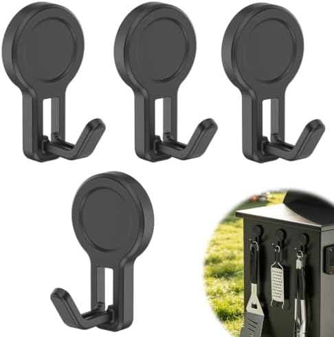 4 Pack Magnetic Grill Hooks, Strong Magnetic Hook by SKNOOYLIGHT