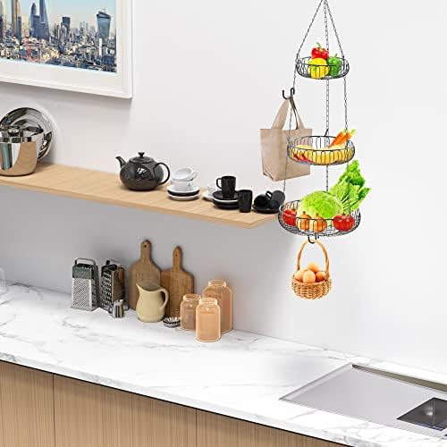Simple Houseware Adjustable Metal Hanging Fruit Basket - Image 4