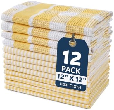 LANE LINEN 100% Cotton Kitchen Dish Cloths, Ultra Soft Absorbent Quick Drying by LaneLinen
