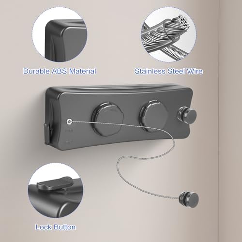 17Ft Retractable Clothesline Indoor/Outdoor, Comes - Image 5