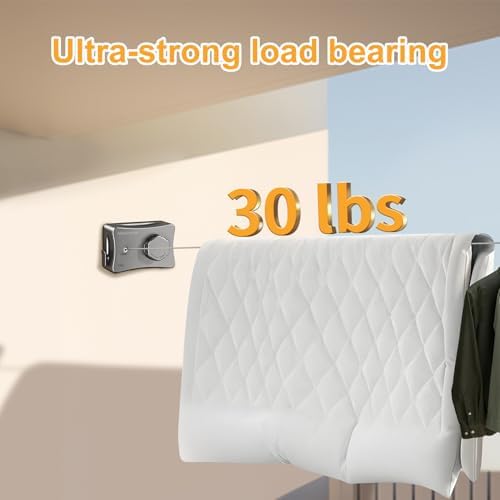 Retractable Clothesline, 16.7 Ft Stainless Wire Single Clothes Line - Image 4