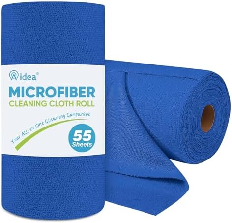 AIDEA Microfiber Cleaning Cloth Roll-55 Sheets, Cleaning Rags 11×9" by AIDEAHOME