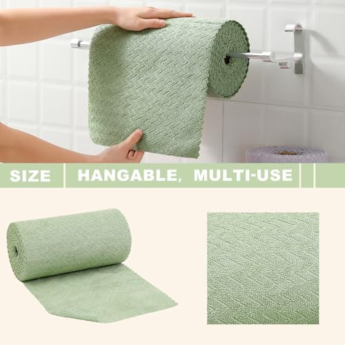80 Pack Microfiber Cleaning Cloth Roll Reusable Paper Towels 12"x12" Tear Away - Image 2