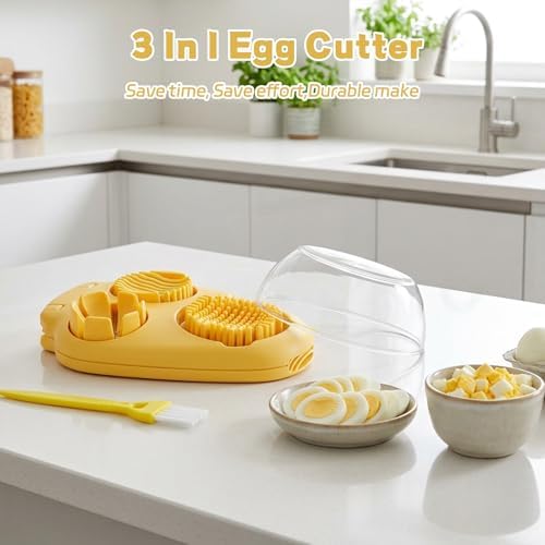 3 In 1 Egg Slicer For Hard Boiled Eggs, 3 Slice Modes Egg Cutter, Dishwasher - Image 4