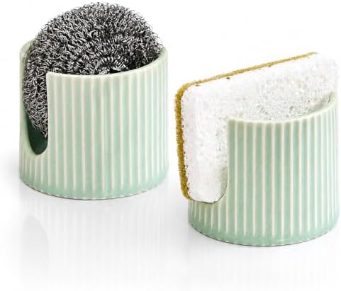 Ceramic Sponge Holder for Kitchen Sink, Sink Caddy Organizer, Dish Sponge by Hoilse