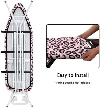 Pink Leopard Print Design Tabletop Ironing Board Cover and Pad Standard Ironing - Image 4