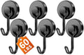 FINDMAG Strong Magnetic Hooks, 60LB+ Heavy Duty Magnetic Hook, 6 Pack Black by FINDMAG