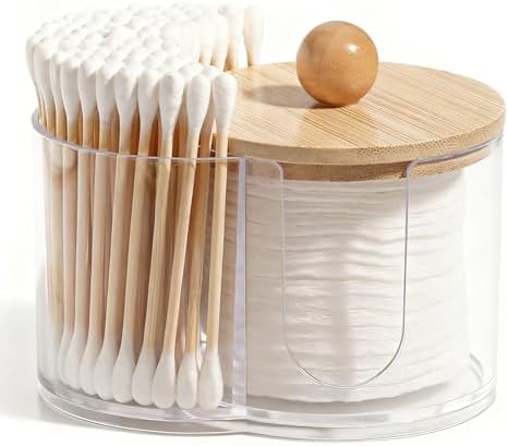 Qtip Holder, Q Tip Holder for Bathroom, Cotton Swab Round Holder Dispenser by Unknown
