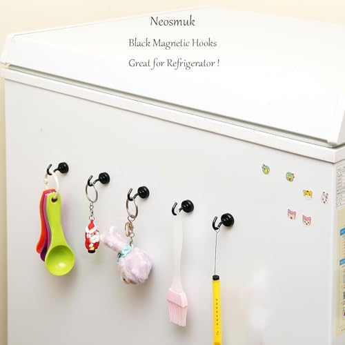 Neosmuk Magnetic Hooks Cruise Ship Essential, 30lb+ Black, 5 Pack - Image 2