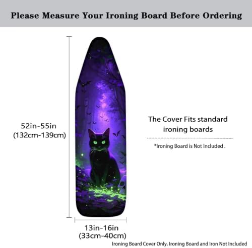Black Cat Ironing Board Cover and Pad Elastic Edge - Image 5