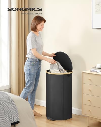 SONGMICS Laundry Hamper with Lid, 90L Laundry Basket, Removable Liner Bag - Image 2