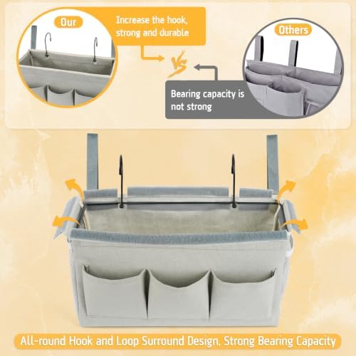 Lilithye Bedside Caddy, Bedside Storage Bag Hanging Organizer - Image 5