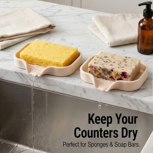 Zulay Kitchen Small Silicone Sponge Holder – Space-Saving Sink Organizer Tray - Image 3