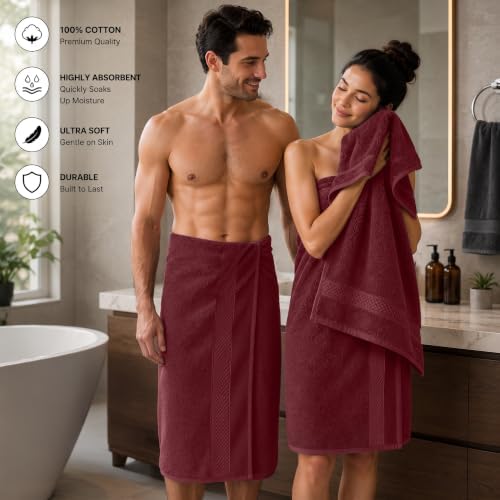 DAN RIVER 600 GSM Cotton Large Bath Towels Set of 4, 27 x 54 Inches - Image 3