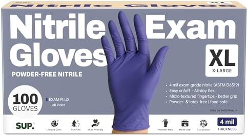 SUP Powder-Free Nitrile Exam Gloves, 100/1000 Ct Food Safe Latex-Free Medical by SUP