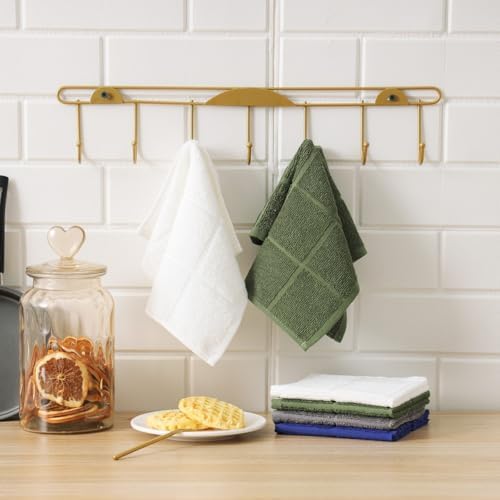 Glynniss Dish Rags for Washing Dishes, 100% Cotton Grey Kitchen WashCloths - Image 5