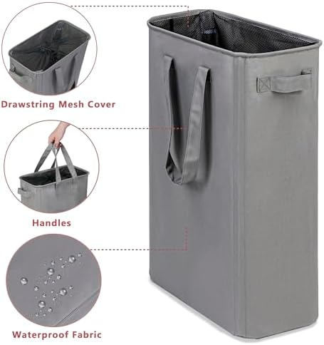 efluky Slim Laundry Basket, Narrow Laundry Hamper - Image 3