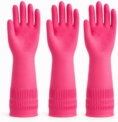 Rubber Dishwashing Gloves, Reusable Cleaning Gloves by Unknown