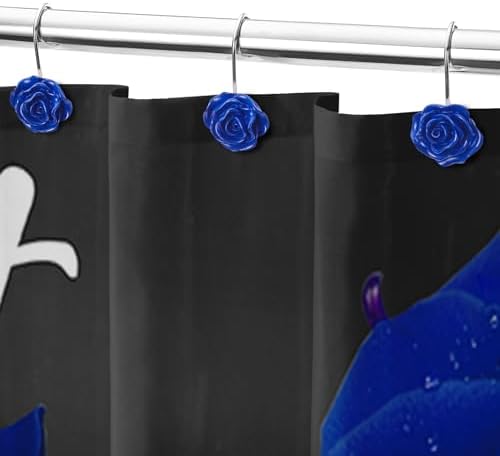 Cute Rose Floral Shower Curtain Hooks Rings - Image 5