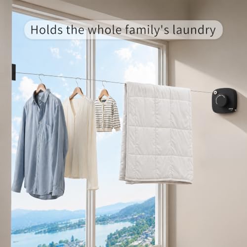 Retractable Clothesline Indoor/Outdoor, Portable Non-Sagging Wall Mounted - Image 4
